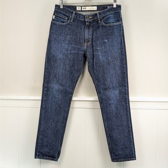 Vans Mens V46 Taper Slim Straight Jeans White Oak Cone Denim Skateboarding 32x32 - Picture 1 of 15